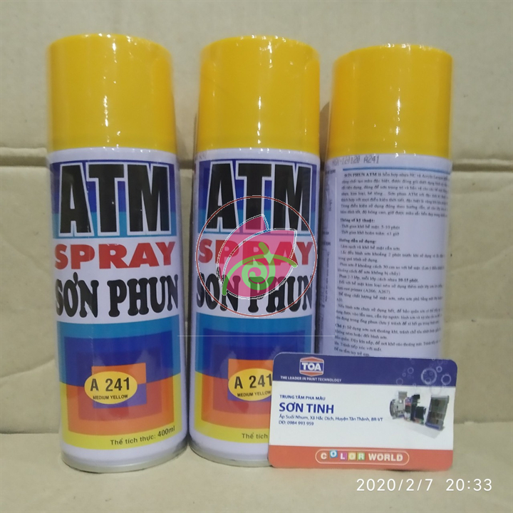 Sơn xịt ATM màu vàng nghệ A241 - 1 chai