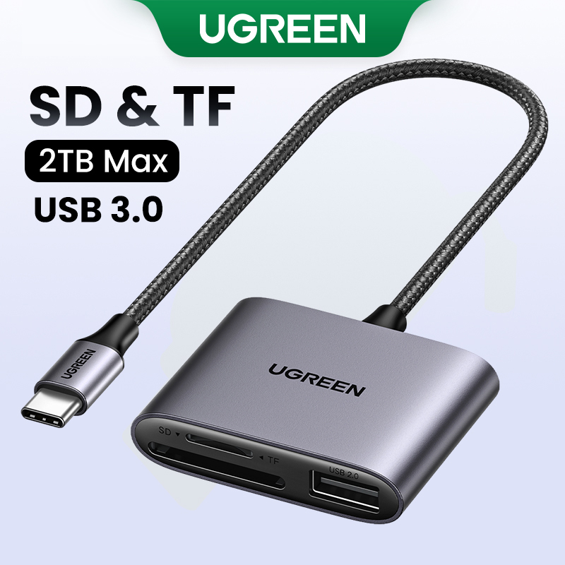 UGREEN USB C SD Card Reader 3 in 1 USB C Card Reader Adapter Type C Micro SD Memory Card Reader for TF SD SDXC SDHC MMC RS-MMC Micro SD SDXC SDHC Cards Model:80798