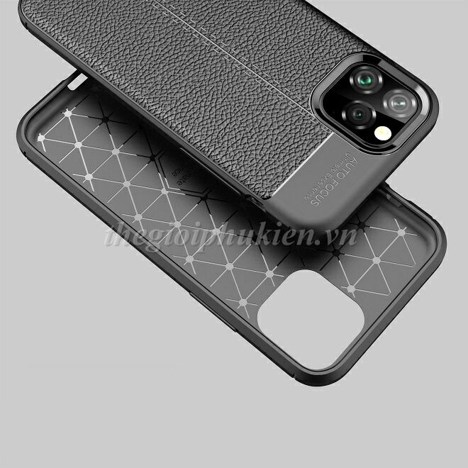 Ốp lưng sillicon giả da Auto Focus dành cho iPhone 12 Pro, 12 Pro Max