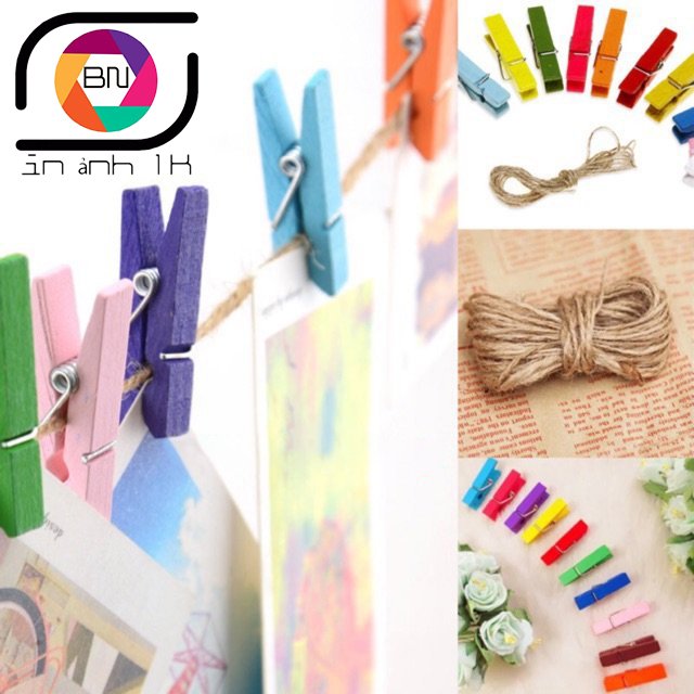 COMBO 10 KẸP & 1.5 MET DÂY THỪNG (TRANG TRÍ TREO ẢNH)
