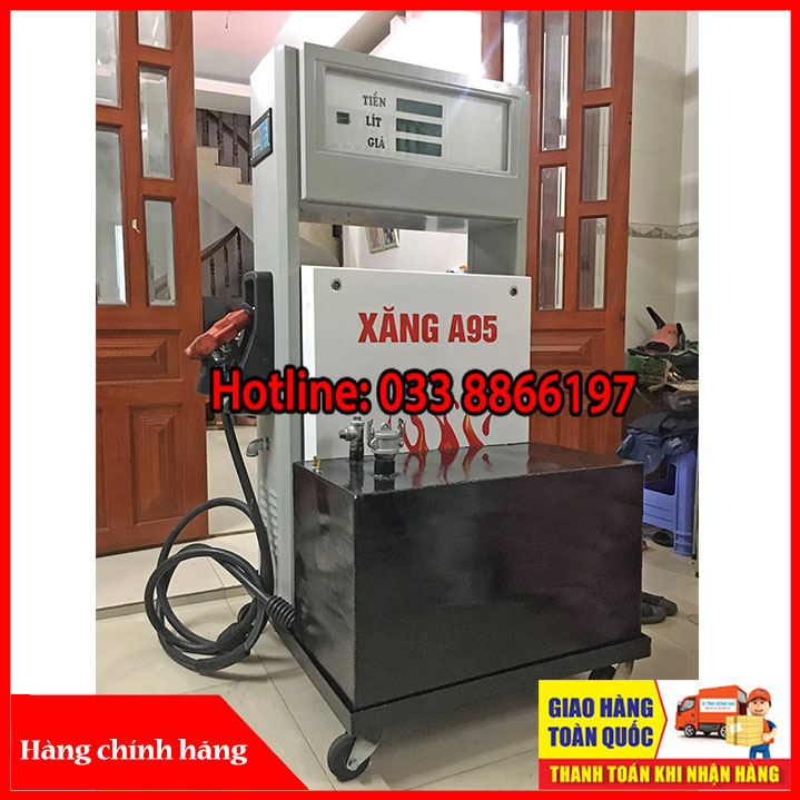Trụ bơm xăng dầu cấp phát nội bộ kèm bồn chứa xăng dầu 150 lít
