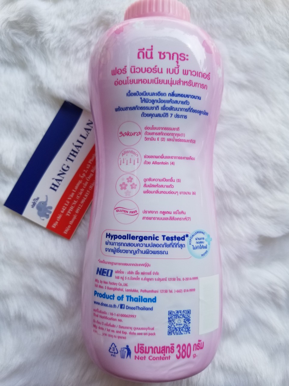 [HCM]Phấn rôm Dnee 380gr Thái lan- Phấn Dnee màu hồng