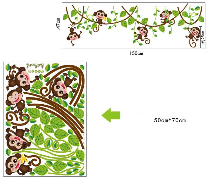 [HCM]Decal trang trí Dây leo Khỉ