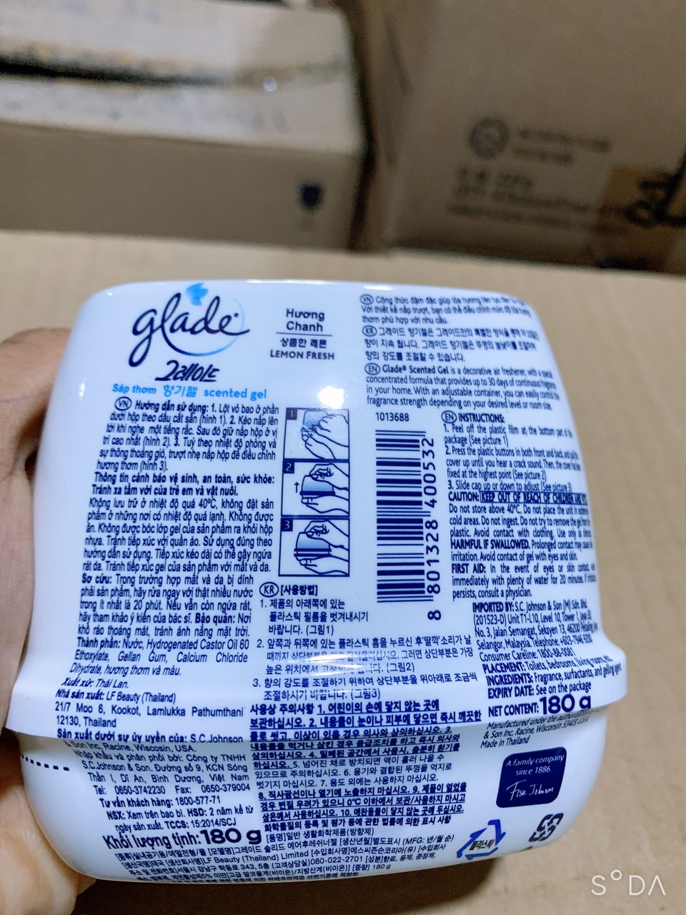 Combo 3 cục  Sáp thơm Glade 180g hương chanh