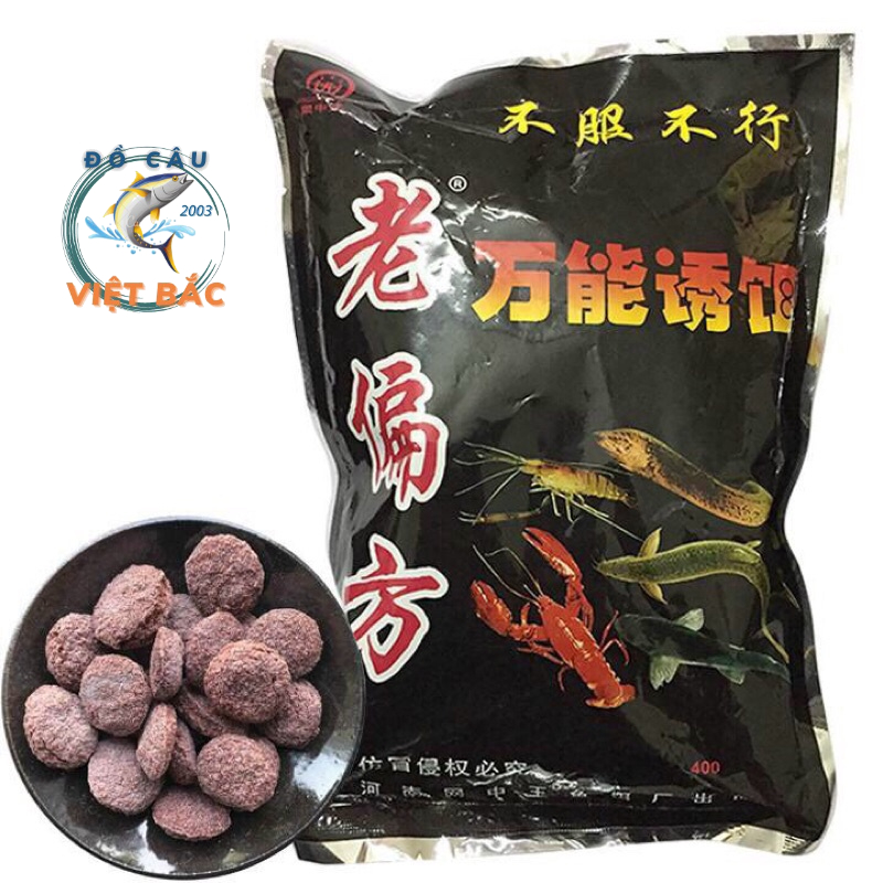 Mồi bắt cá combo gồm 5 gói mồi dụ cá tôm lươn trạch mồi dạng viên đánh cực nhạy Đồ Câu Việt Bắc