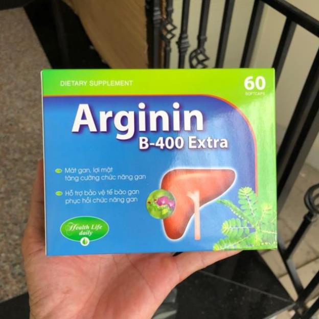 Arginin b 400 extra mát gan lợi mật tăng cường chức năng gan hiệu quả hộp 60 viên cam kết sản phẩm đúng mô tả chất lượng đảm bảo an toàn đến sức khỏe người sử dụng
