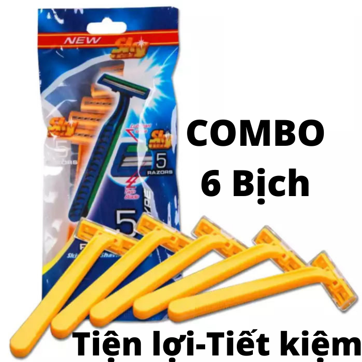 COMBO 15 DAO CẠO RÂU CÁN VÀNG