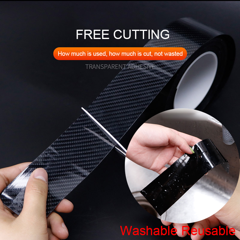 Dải dán cửa ô tô SEAMETAL bằng sợi carbon 5D bảo vệ chống xước chống thấm nước-INTL