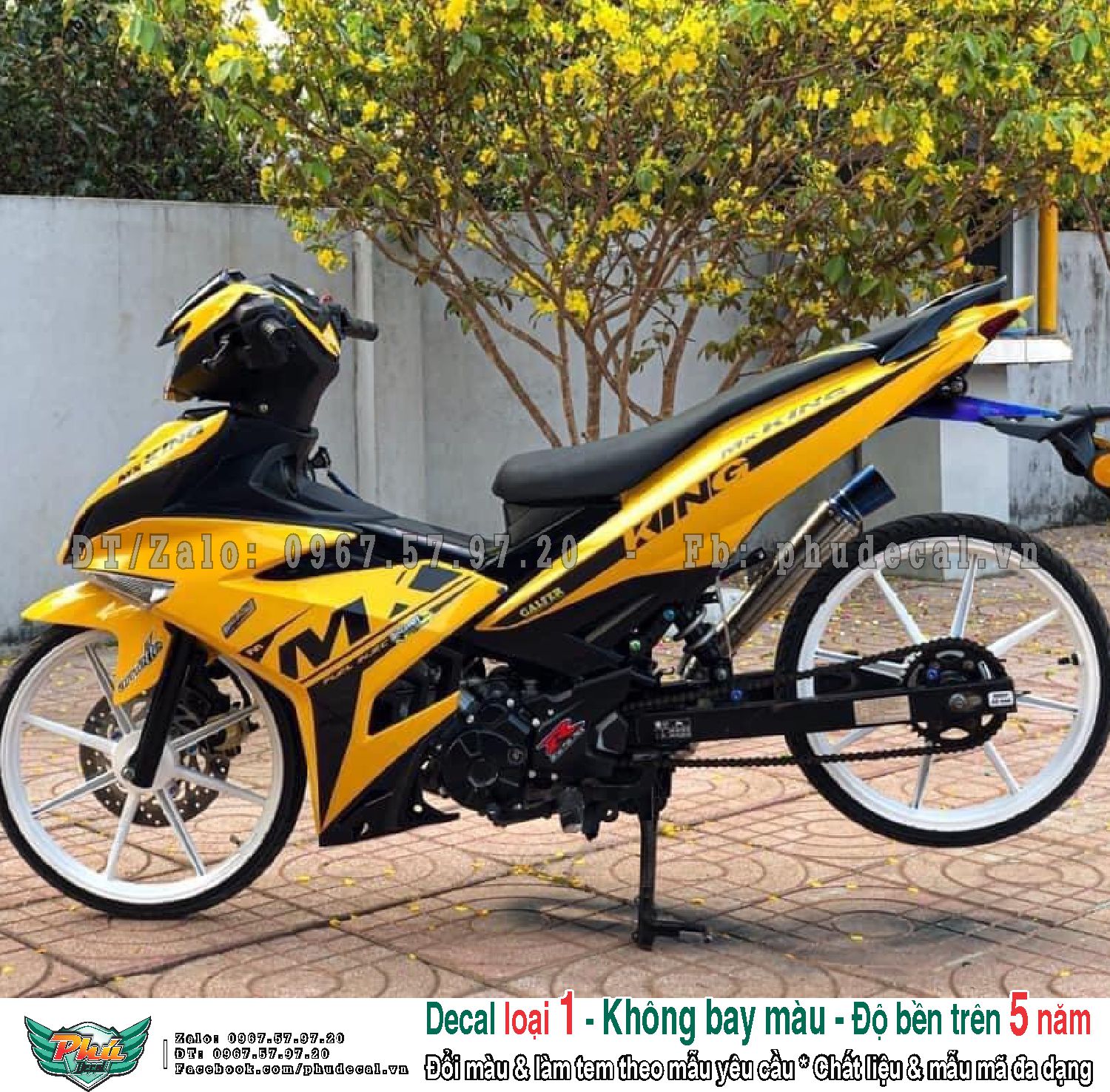 Tem rời exciter 150 mx vàng đen .