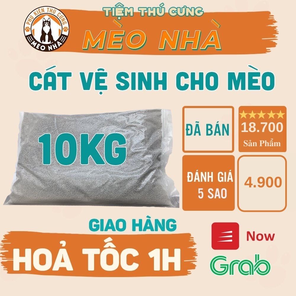 Cát Vệ Sinh Cho Mèo 10kg hàng việt nam 100% hạt nhỏ thơm dịu thích hợp cho