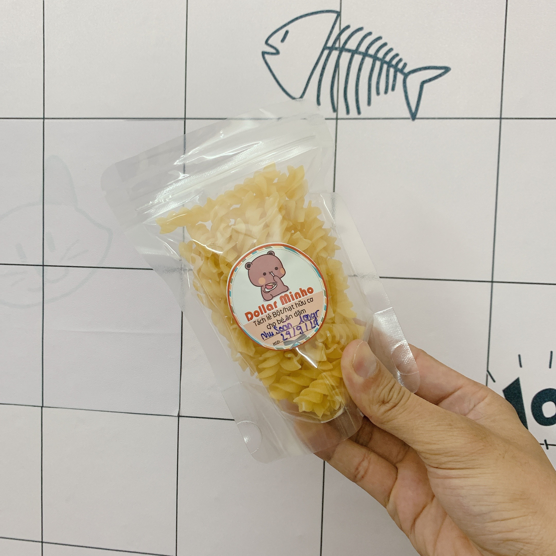 Mì nui các loại  tách lẻ 100g (nui xoắn, nui sao, nui chữ, mì semon, nui sò, nui vũ trụ)