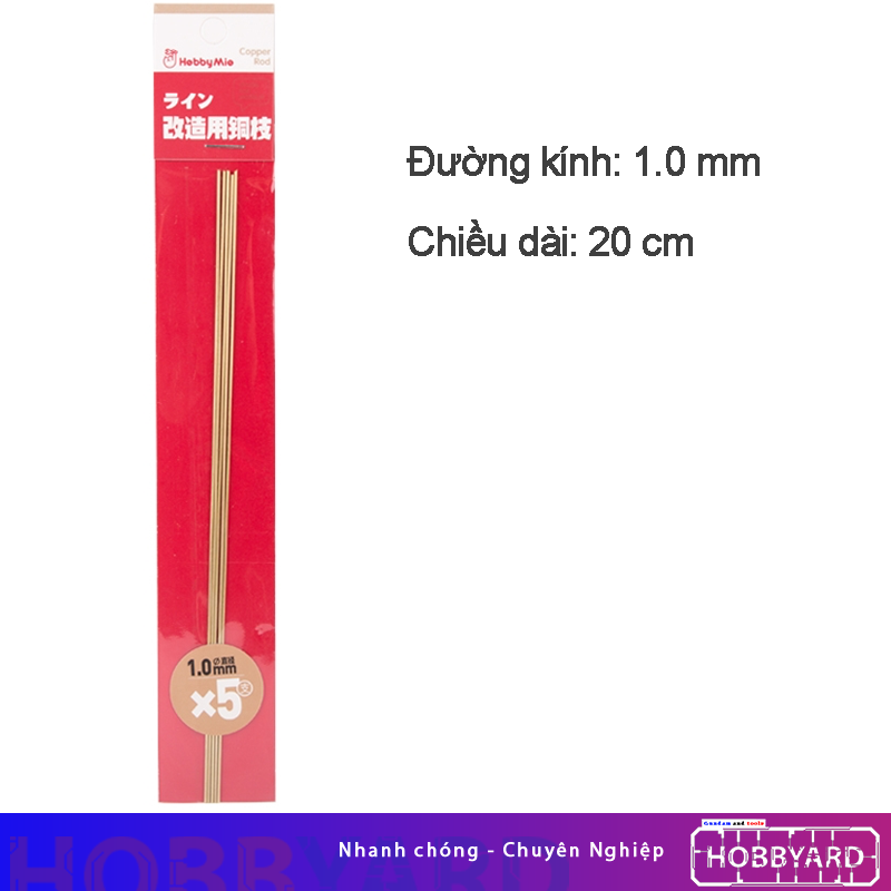 Set 5 thanh ống đồng đặc ruột dùng cho mô hình