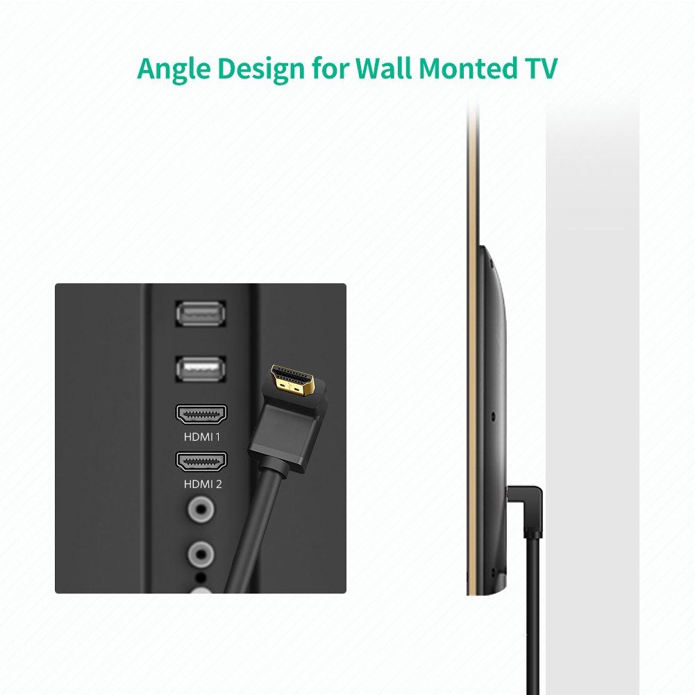 Cáp HDMI 1m bẻ góc xuống 90 độ Ugreen 10172, Hàng chính hãng - ZAMACO AUDIO