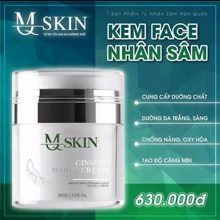 Kem face nhân sâm MQ.SKIN 30gr hàng chính hãng