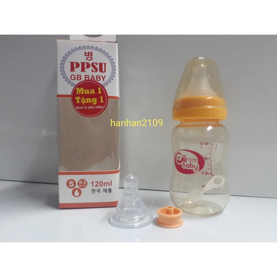Bình sữa Gb Baby PPSU 120ml/ bình sữa cổ hẹp