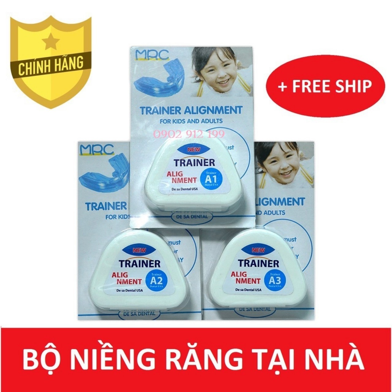 Bộ Niềng Răng Tại Nhà Cho Bé từ 7-15 tuổi A1+A2+A3