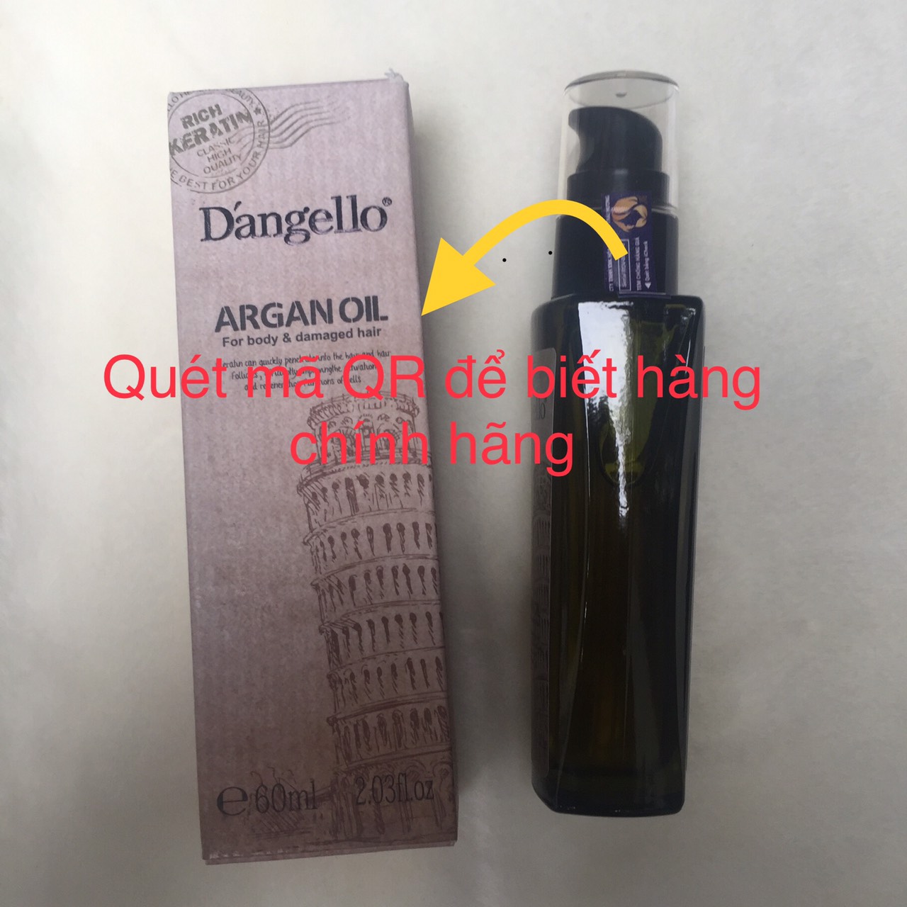 [HCM]Tinh dầu dưỡng tóc Dangello Argan Oil 60ml