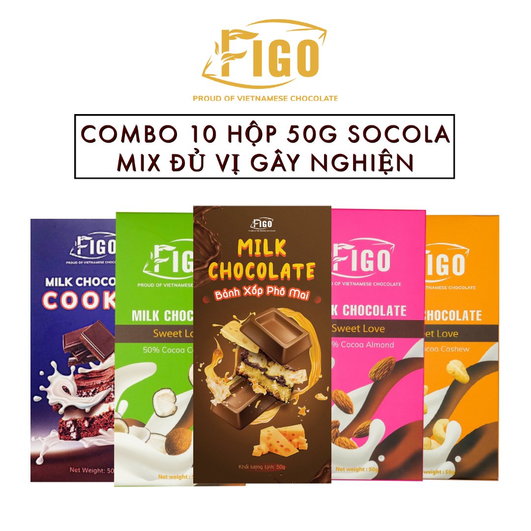 [ COMBO SOCOLA ] 10 HỘP SOCOLA 50G MIX