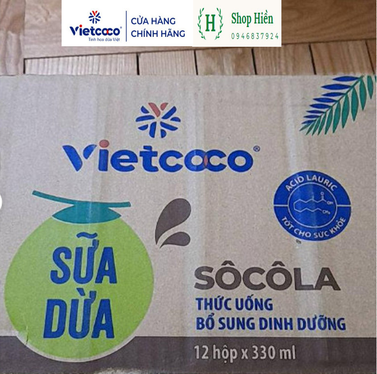 Thùng 12 hộp sữa dừa sô cô la 330ml/hộp (Hàng chính hãng)