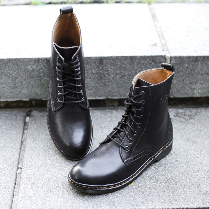 Giày Da Cao Cổ Dr Martens Da Bò Bảo Hành 12 Tháng