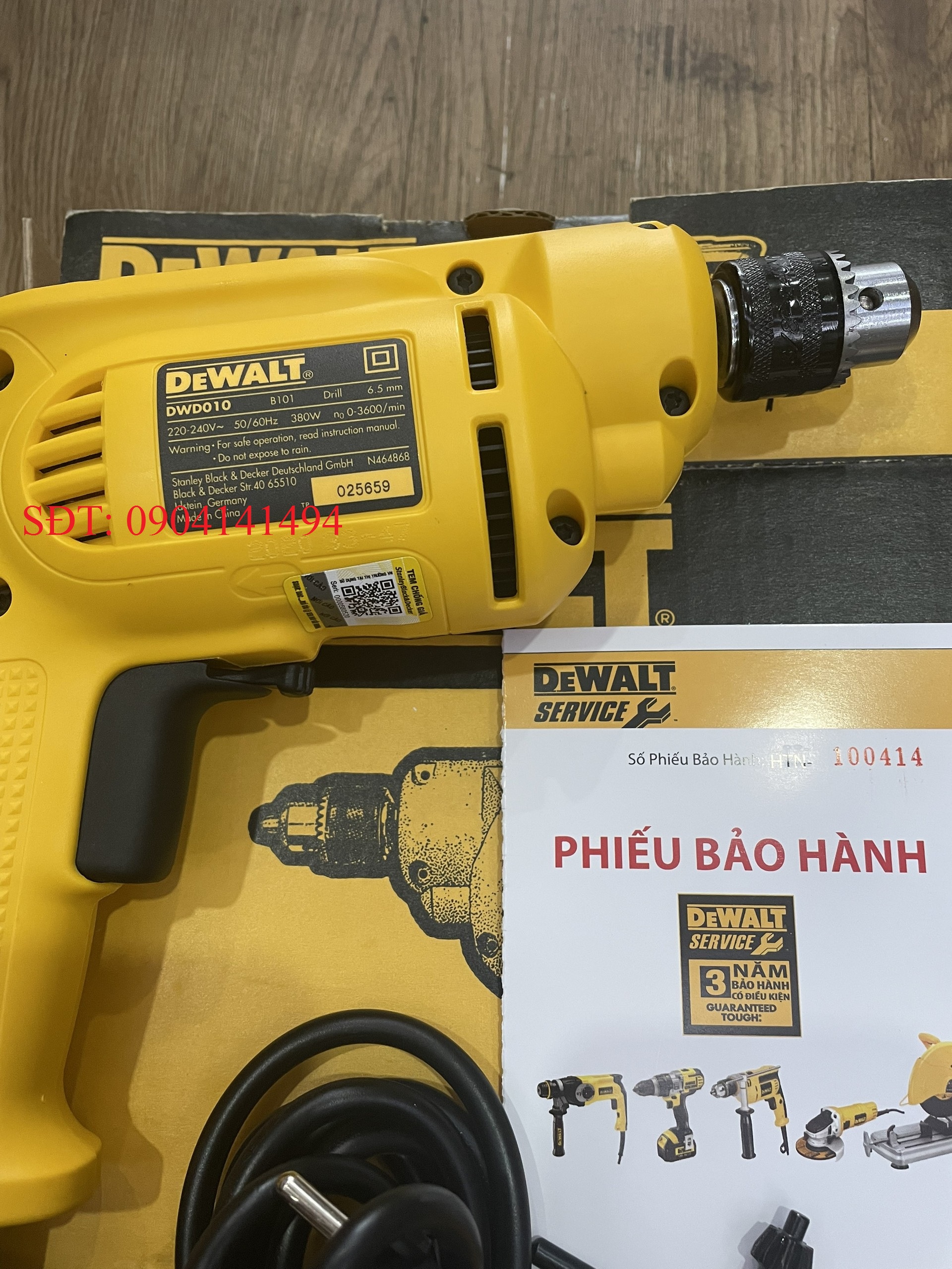Dewalt - 380w - 6.5mm máy khoan sắt đảo chiều - dwd010