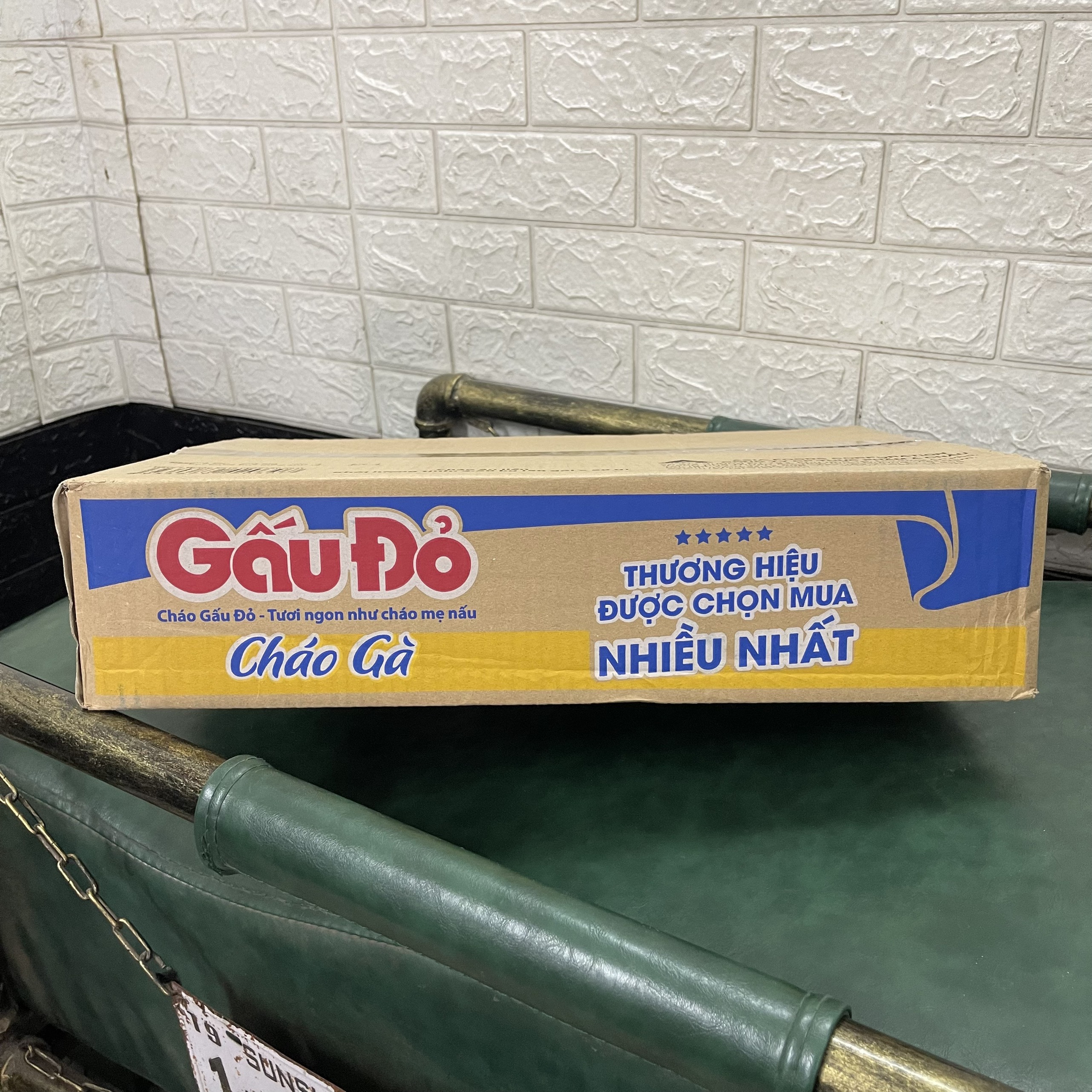 Thùng 50 gói cháo Gấu Đỏ thịt bằm, gà  50g