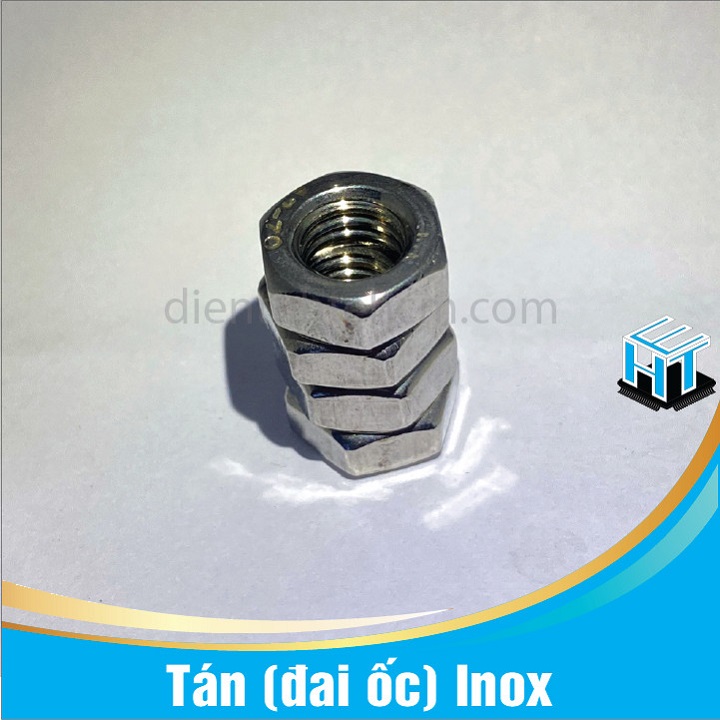 COMBO 20 con tán (Đai ốc) Inox các loại M3,M4,M5,M6,M8(chất inox 201)