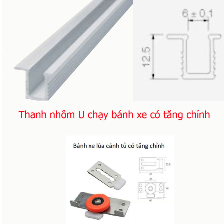 Ray cửa lùa cho tủ áo 2 mét