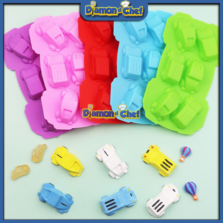 Khuôn Silicon Làm Thạch, Kẹo Hình 6 Ôtô