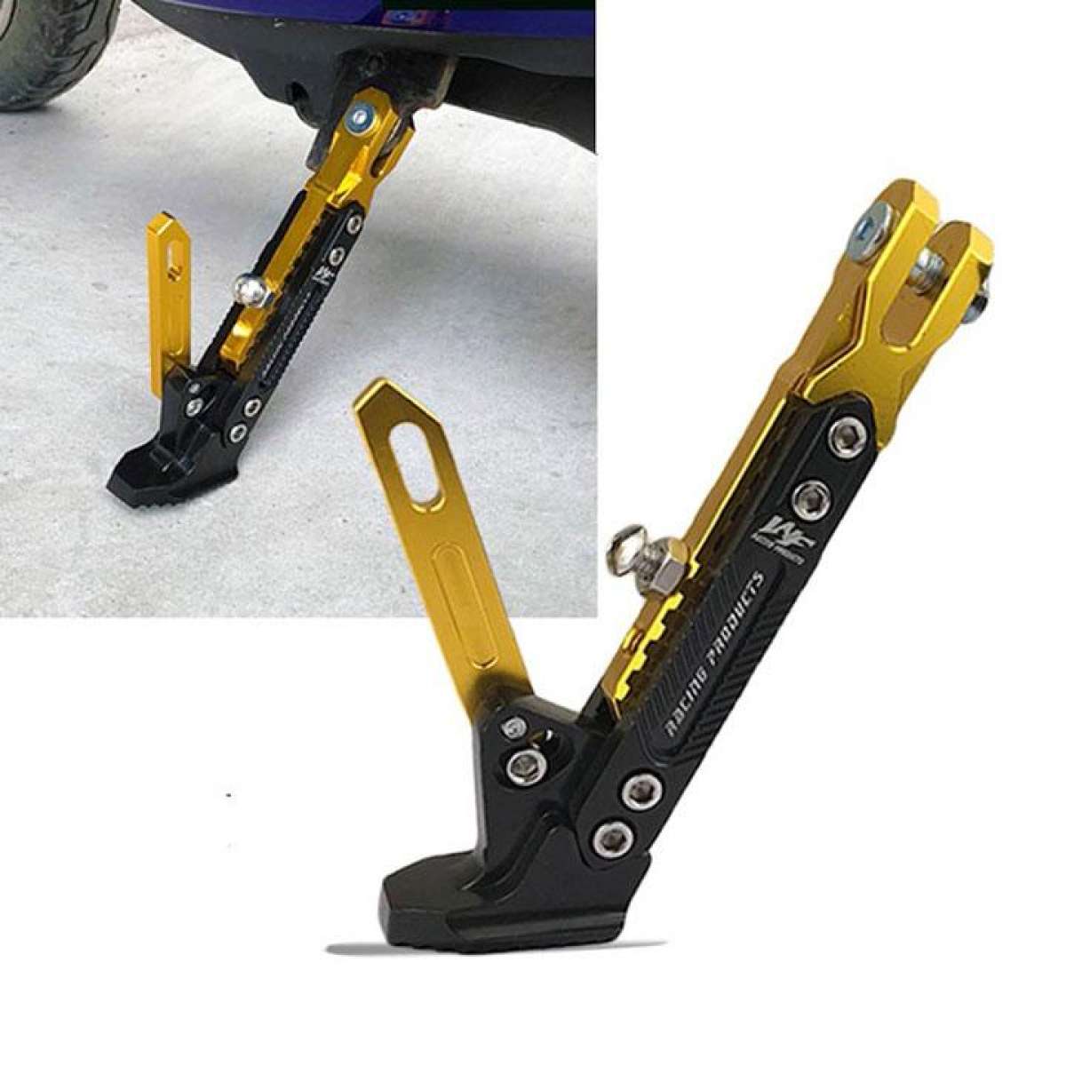 Chân chống Racing CNC màu vàng