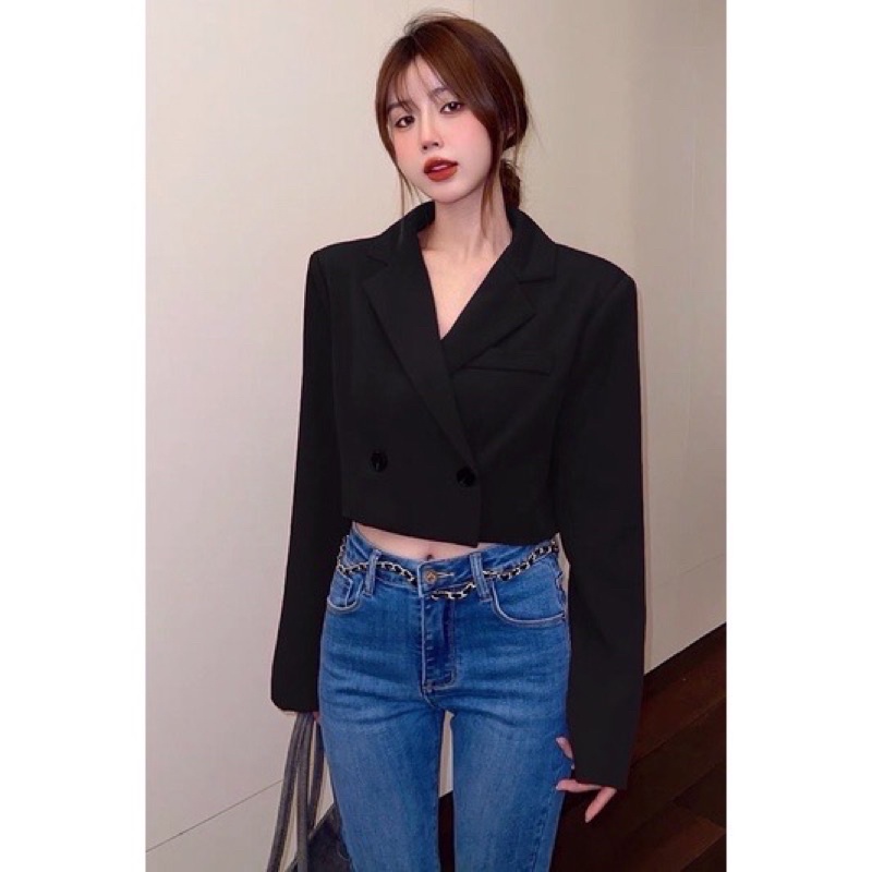Áo vest croptop dài tay mỏng