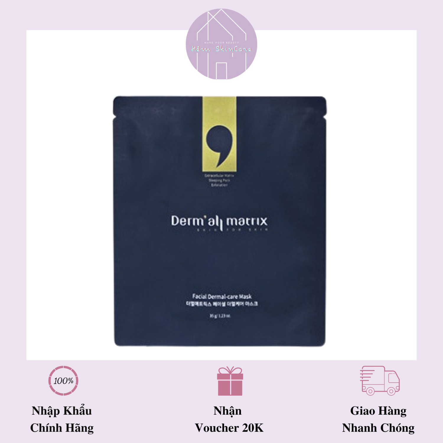 Xanh - Derm All Matrix - Mặt Nạ Dưỡng Trắng Cấp Ẩm Thải Độc Da
