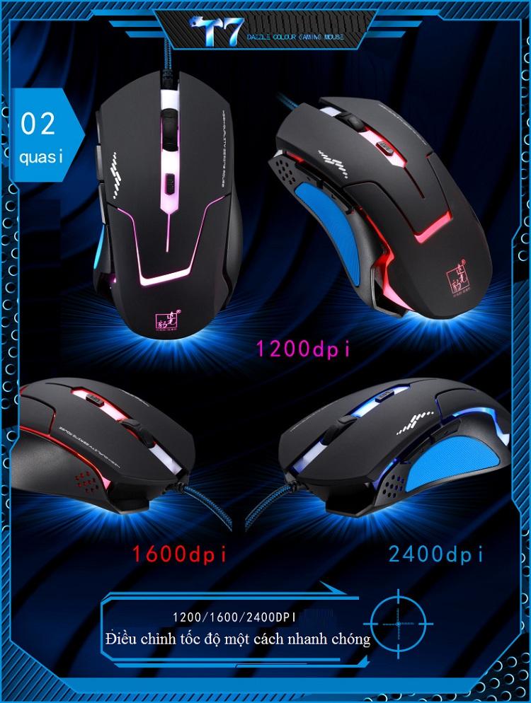 Chuột Chơi Game T7 Thiết Kế Đèn Led Cực Ngầu