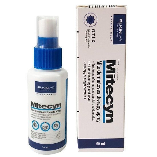 Mitecyn phun diệt ve 50ml Thuốc xịt trị ve ghẻ chó mèo