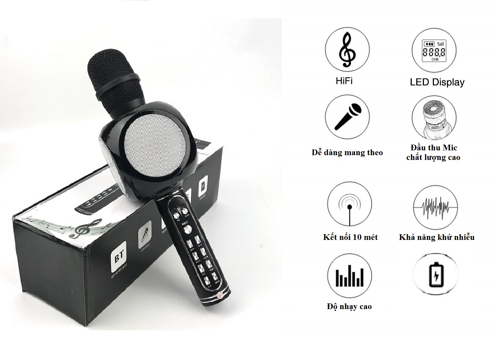 [HCM]Nơi bán micro Bluetooth  Micro Bluetooth Mic Hát Không Dây Mic YS 90 Cao Cấp Micro YS-90 Mic Karaoke Bluetooth Tích Hợp Live Stream Mic Karaoke Bluetooth Cao Cấp YS-90 Tích Hợp Loa Bass Không Dây