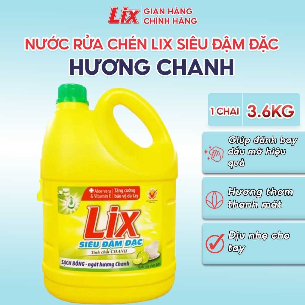 Nước Rửa Chén LIX 3.5Kg Siêu Đậm Đặc Hương Chanh