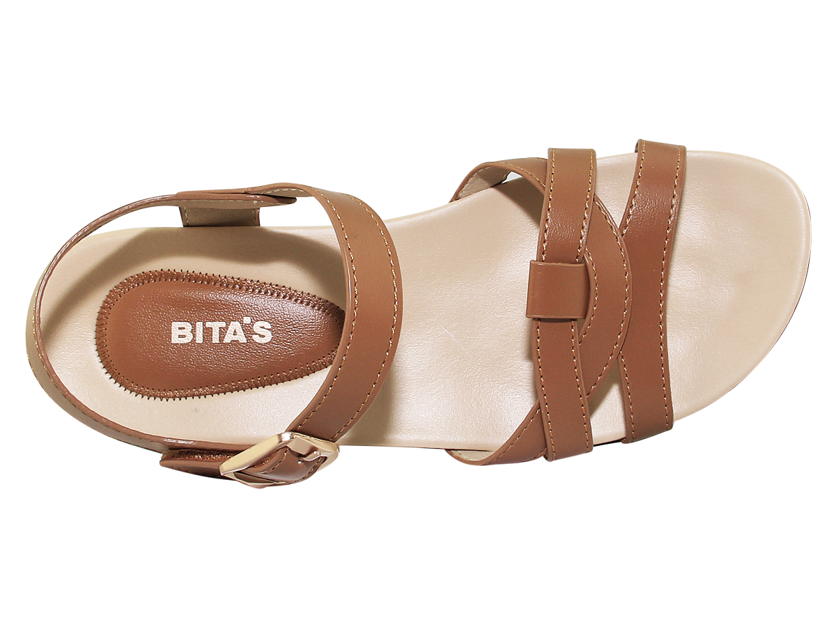 Sandal đế bằng nữ Bita's SYN.267 (Đen + Hồng + Nâu + Trắng)