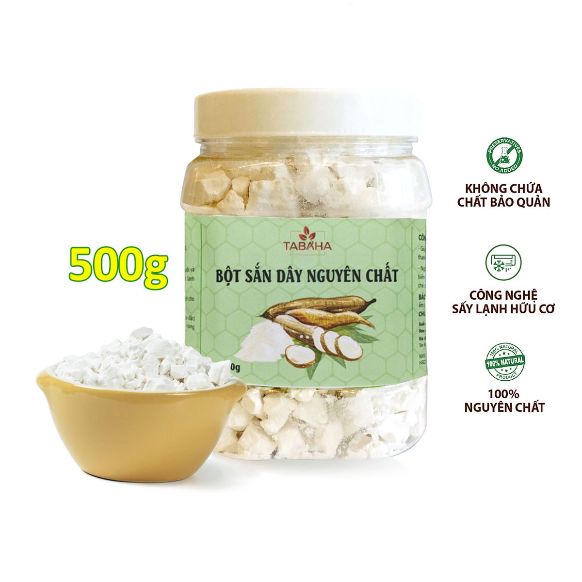 Bột sắn dây nguyên chất 500gr loại đặc biệt không pha trộn Tabaha
