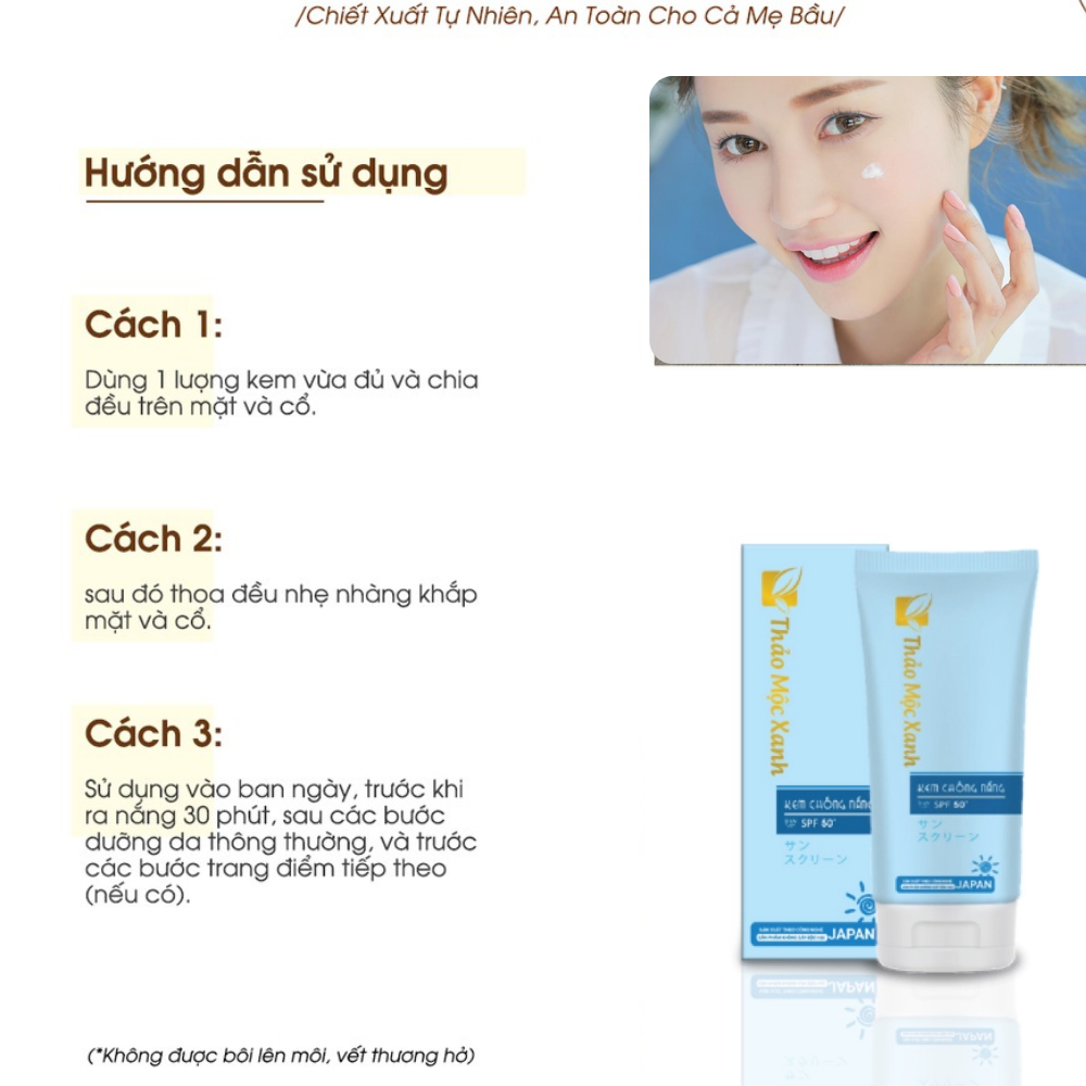 Kem Chống Nắng Thảo Mộc Xanh SPF 50+