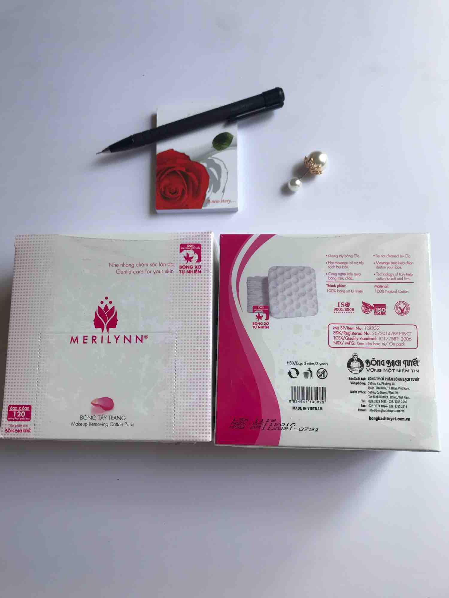Bộ 2 hộp Bông tẩy trang Merilyn (240 miếng)