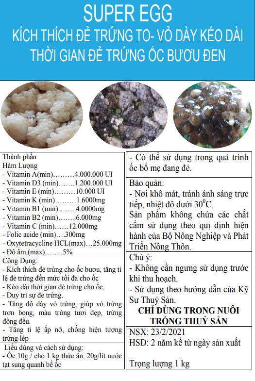 [ Hàng Chính Hãng] SUPER-EGG siêu dưỡng trứng cho ốc bươu đen