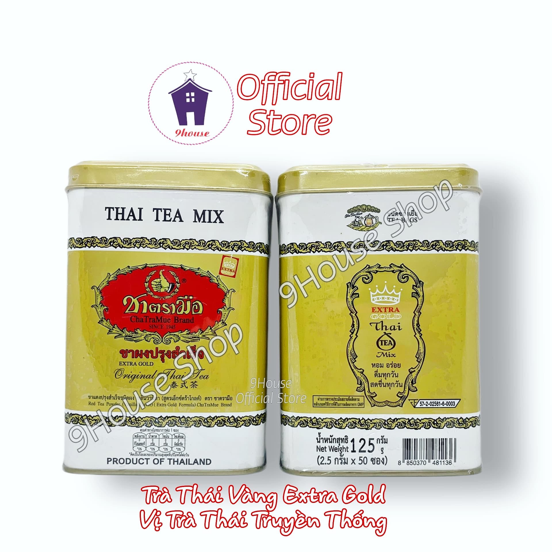 (HỘP THIẾC) 01 Hộp Trà Túi Lọc ChaTraMue Thái Lan (50 Túi)