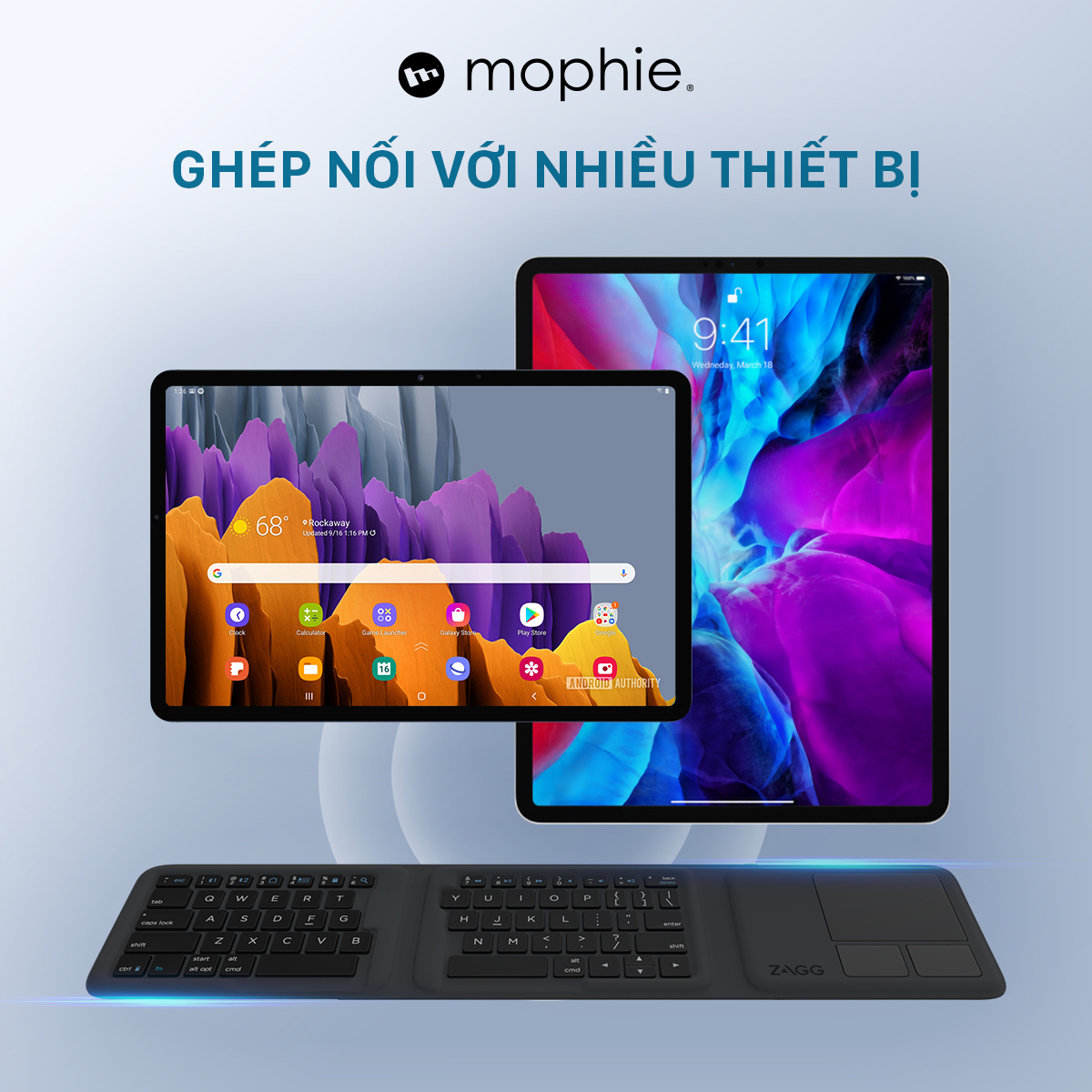 Bàn phím gấp 3 ZAGG Universal Keyboards - Tri Folding 103203612