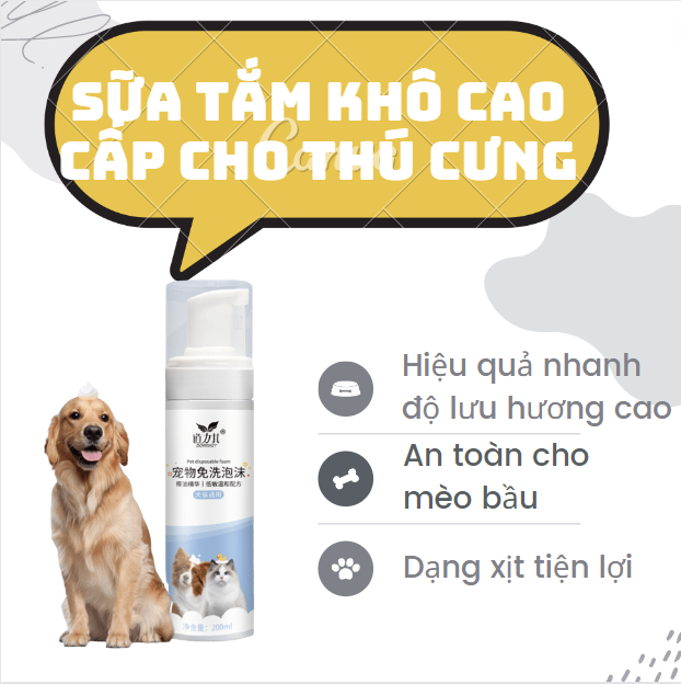Sữa tắm khô cao cấp cho chó mèo