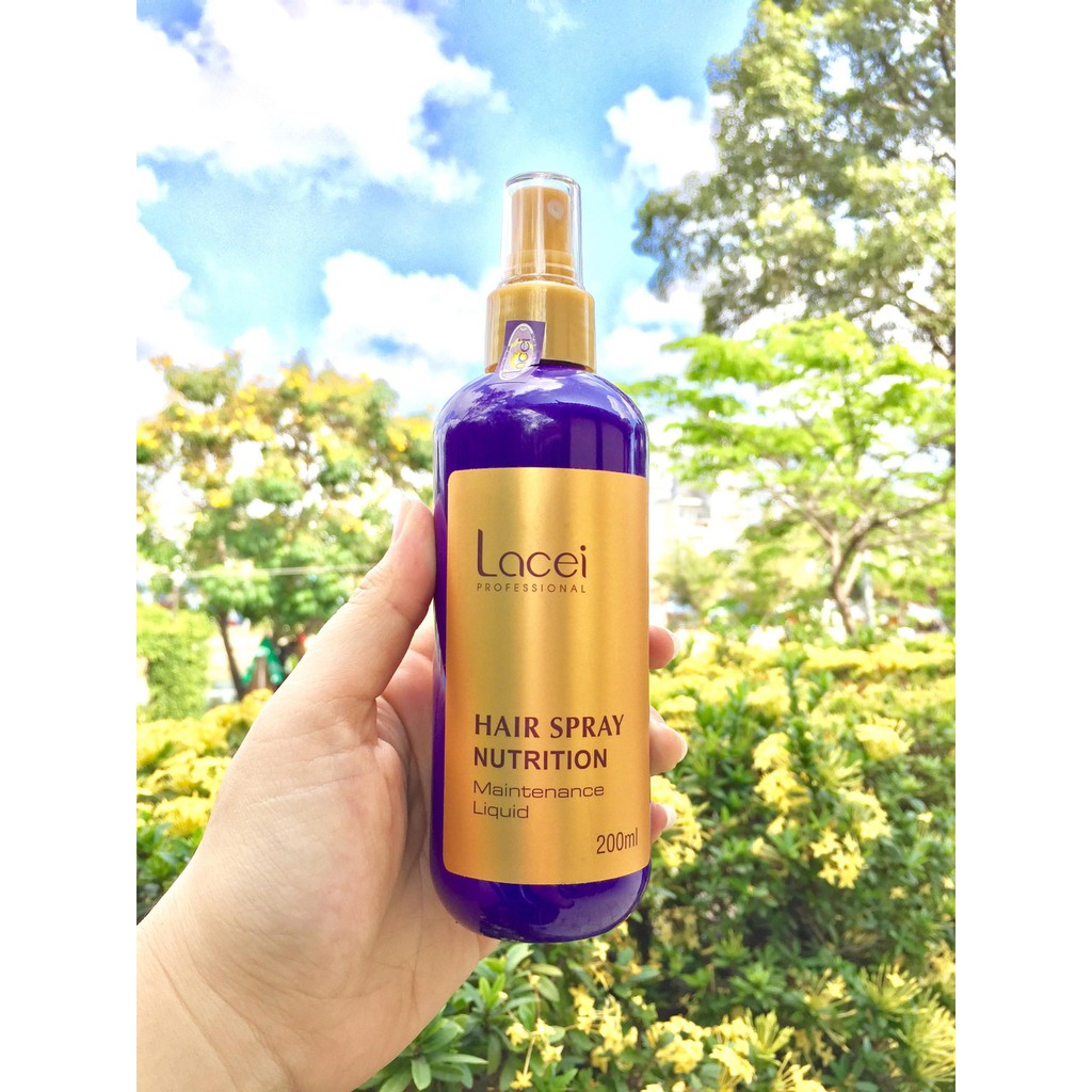 [Bán Chạy] NƯỚC XỊT DƯỠNG TÓC LACEI NUTRITION TÍM 200ML