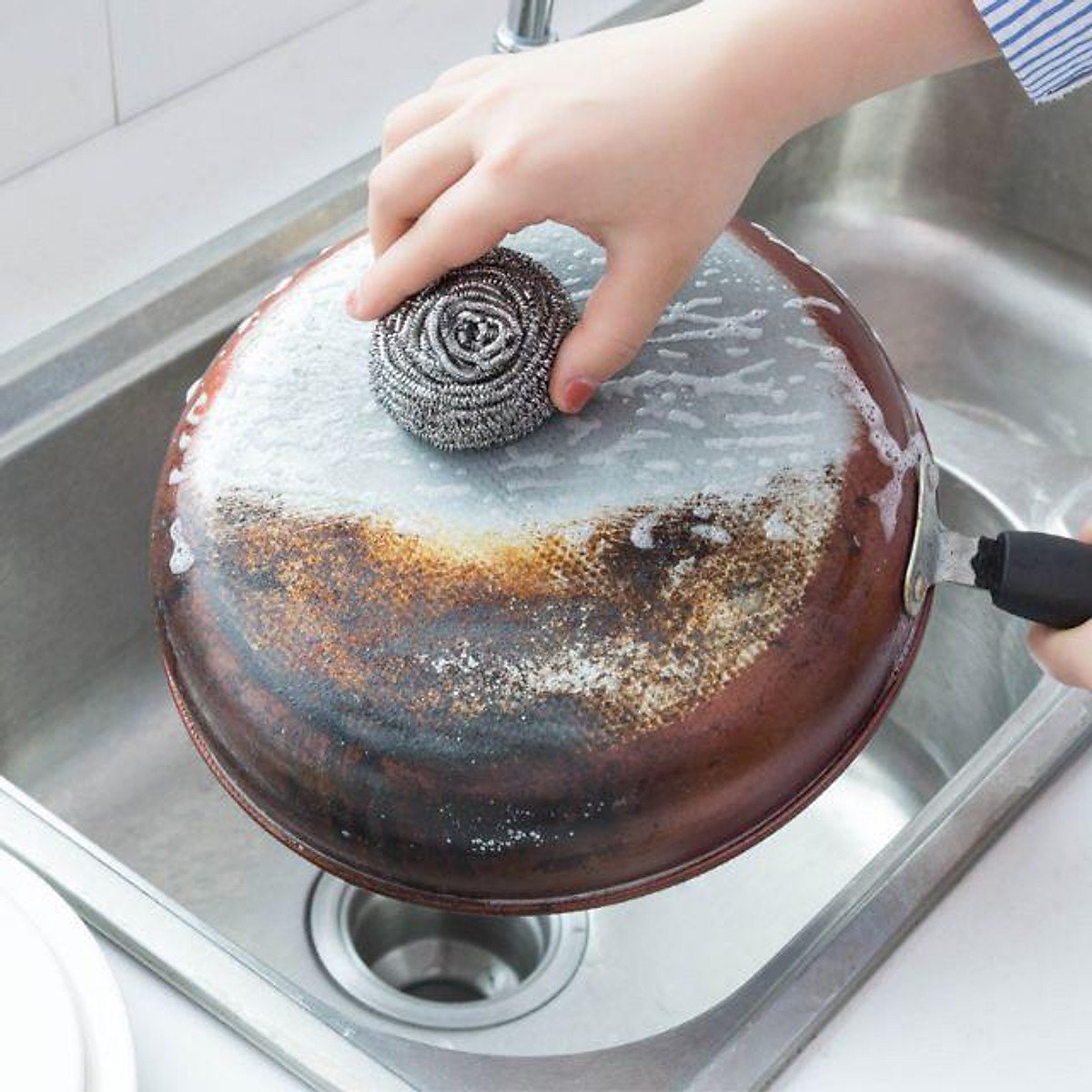 Cọ Chà Rửa Cước Có Cán, Cọ Rửa Xoong Nồi