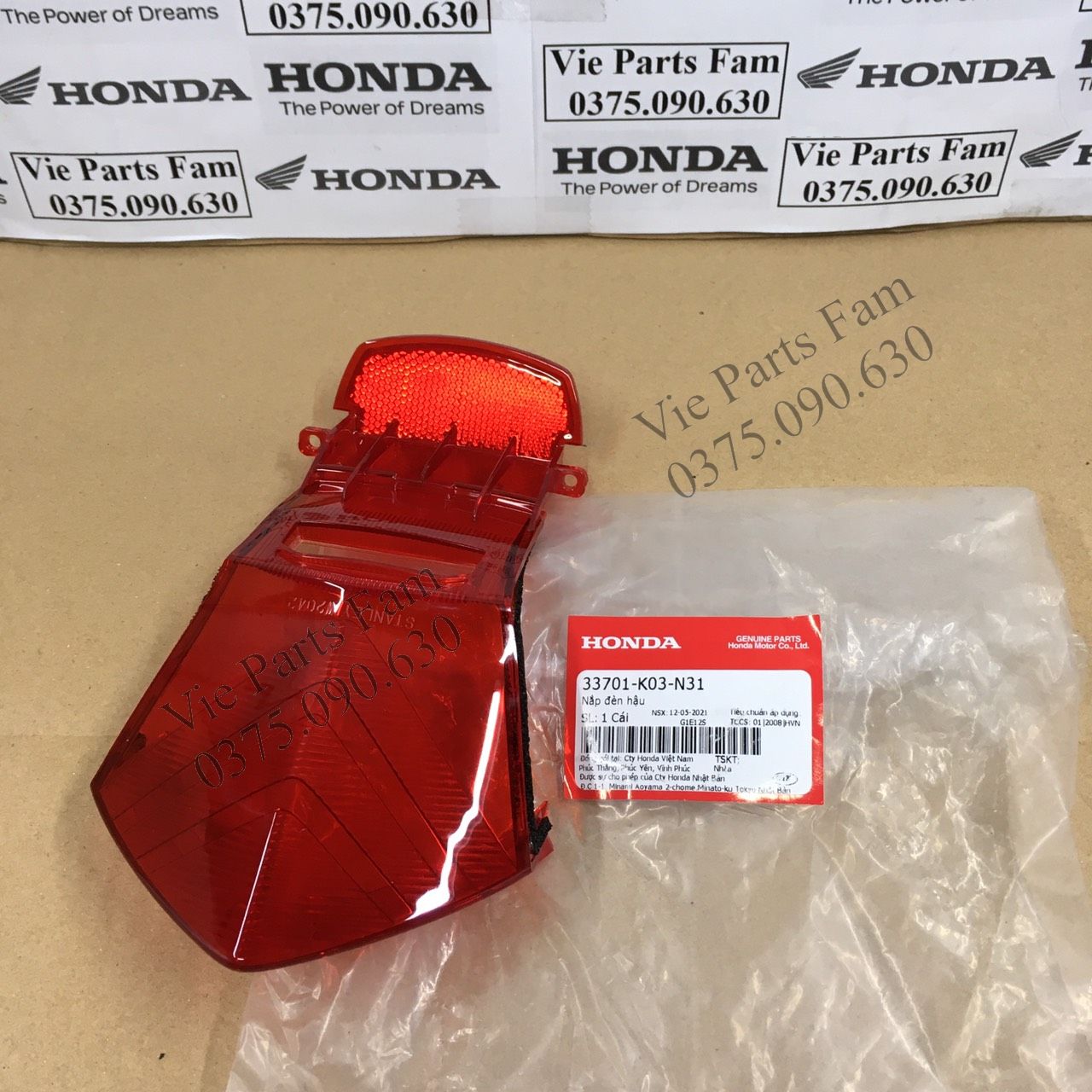 Nắp chụp đèn hậu Wave rsx 110, Wave RSX Fi 110 2014-2023 (giá 1 chi tiết) chính hiệu honda LED