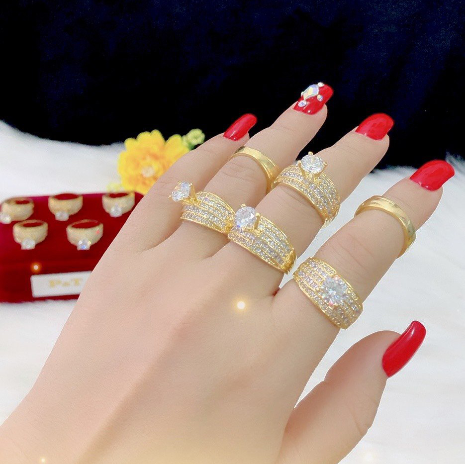 Nhẫn kim tiền vàng non 8k | Shopee Việt Nam