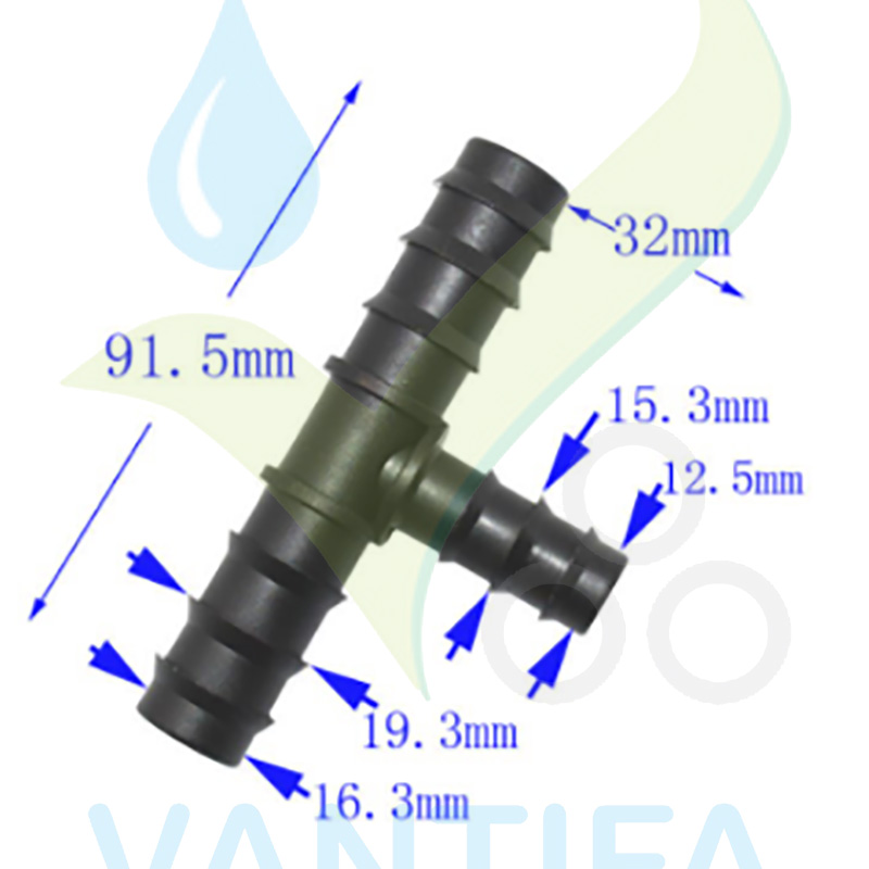 TÊ NỐI ỐNG LDPE 16MM