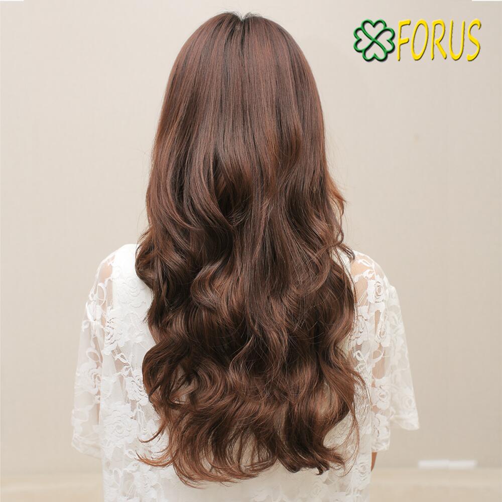 Tóc giả kẹp dải xoăn 5 phím 50cm, màu [đen 2#]